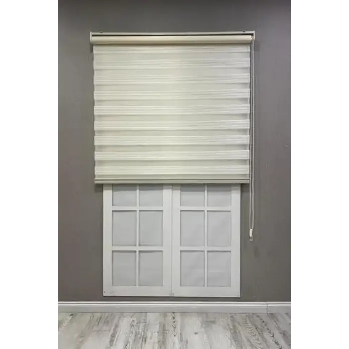 Zebra Stor Dar Plise Güneşlik Perde, Krem, 60 x 200