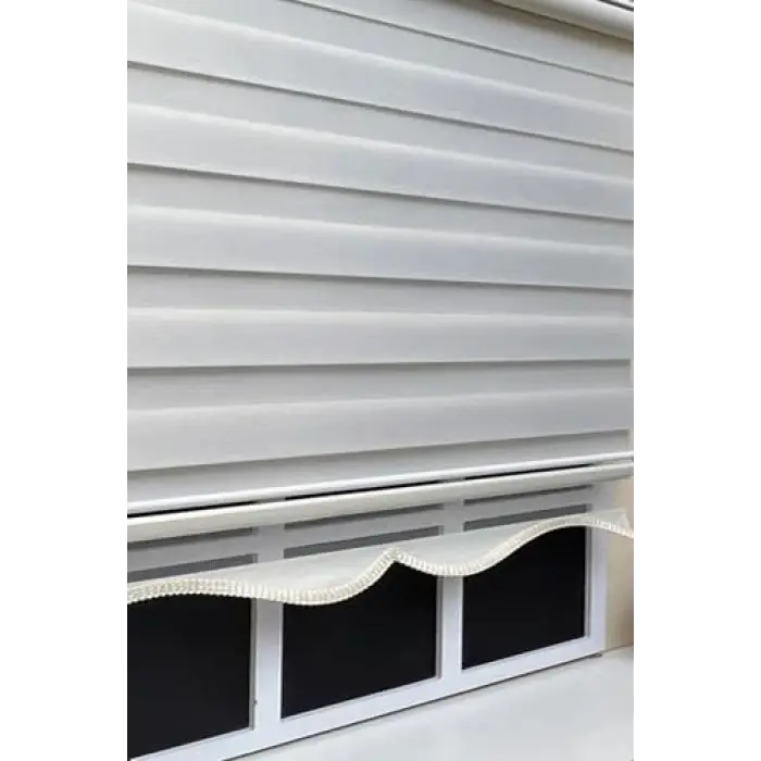 Zebra Stor Perde Ekru Etek Dilimli Stb-400-V02