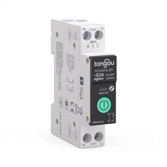 Zigbee 63 Amper Akıllı Sigorta (Tuya, Smart Life, Zigbee2MQTT Uyumlu)