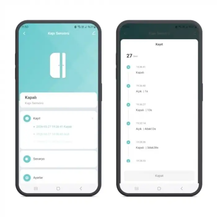 Zigbee Çift Pili Kapı Pencere Sensörü (Tuya, Smart Life, Zigbee2MQTT Uyumlu)