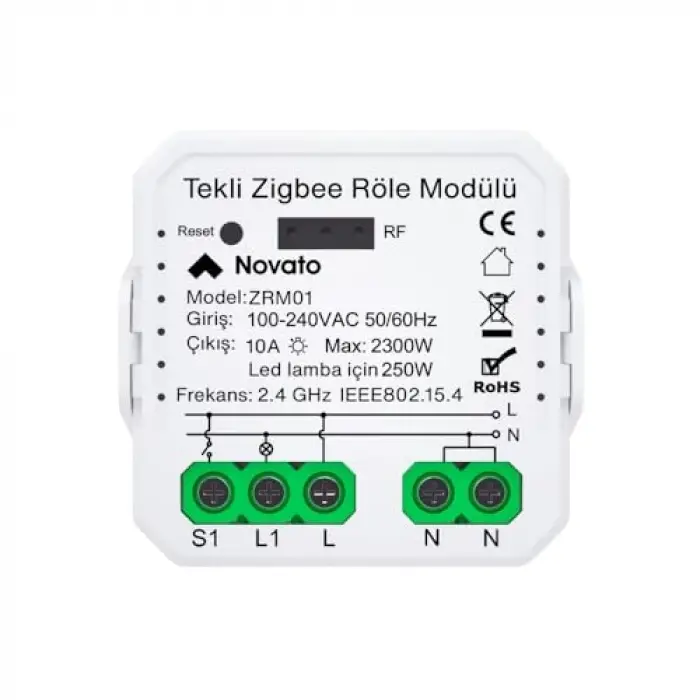Zigbee Tek Çıkışlı Akıllı Anahtar(Tuya, Zigbee2MQTT Uyumlu), Smart Life, Home Assistant