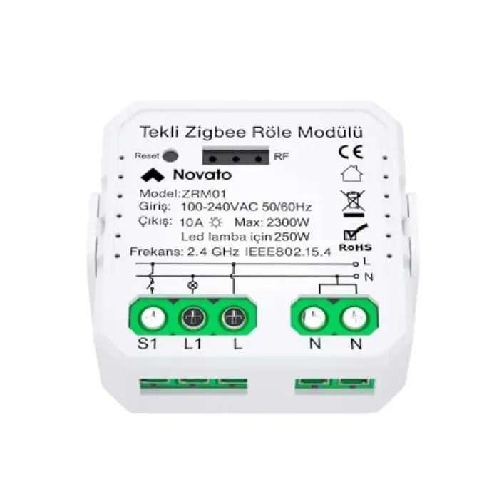 Zigbee Tek Çıkışlı Akıllı Anahtar(Tuya, Zigbee2MQTT Uyumlu), Smart Life, Home Assistant