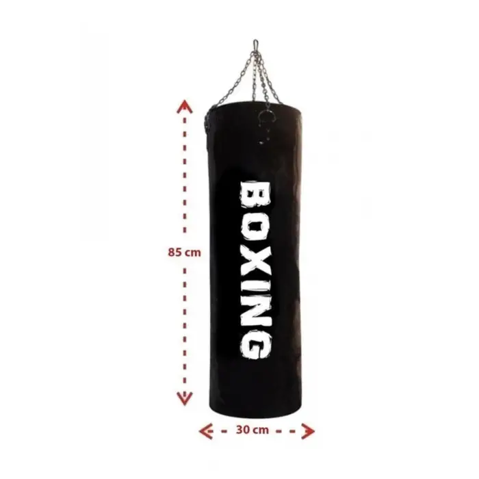 Zincirli Suni Deri 80 Cm X 30 Cm Hazır Dolu Boks Kum Torbası