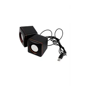 1+1 mini multimedya PC hoparlörü, AUX ve USB kablolu