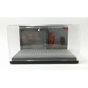 1/64 Garage Diorama Display Case (Gray Blinds) Gri
