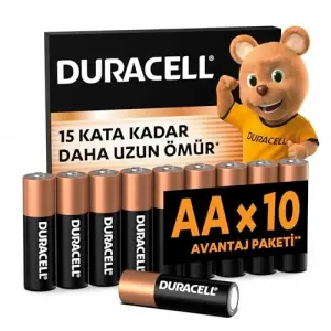 10lu 1,5V Basıc AA Alkalin Kalem Pil Paket