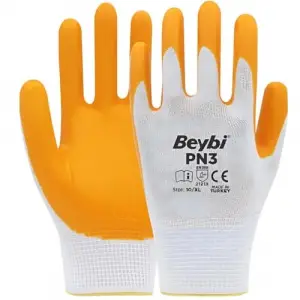 10 Pn3 Beyaz Sarı Eldiven