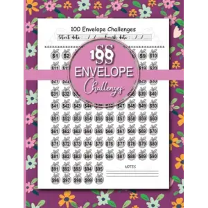 100 envelope challenge: Saving Tracker Journal For Men And Women |Easy And fun Way To Save $5,050, cash envelope wallet |Cash Envelope, Finance Challenge, Money Challenge