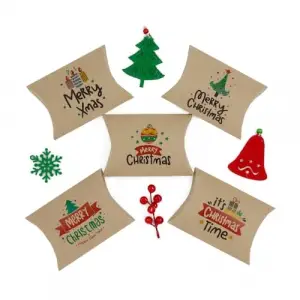 11x15 Yılbaşı Temalı Yastık Model Hediye Kutusu (5li Set) - Model-2