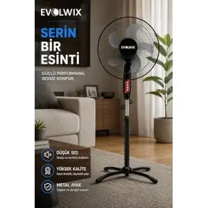 16 inç Siyah Ayaklı Vantilatör
