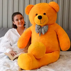 160 cm Dev Papyonlu Pelüş Ayı Oyuncak (Sarı)