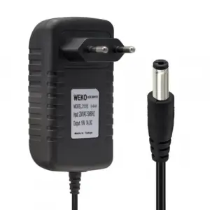 18 VOLT - 1 AMPER 5.5 * 2.5 UÇLU YERLİ ÜRETİM PRİZ TİPİ ADAPTÖR