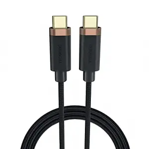 1m Usb-C To Usb-C Örgülü Şarj Kablosu - Siyah