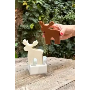 2D geyik silikon mum kalıbı, 1 adet