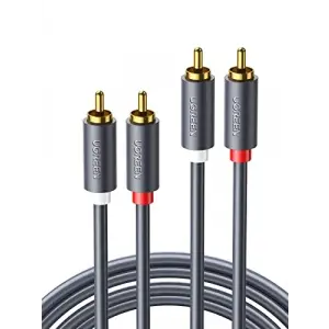 2RCA to 2RCA Ses Kablosu, 1 Metre, Antrasit