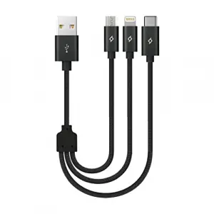 30 cm Siyah Lightning - Micro USB Şarj Kablosu