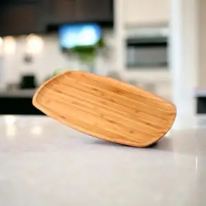 30x18 cm Dikdörtgen Bambu Kayık Sunum Tabağı