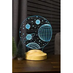 3D 3 Boyutlu Uzay Temalı LED Lamba