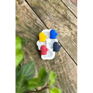3D Eldiven Mini Dörtlü Mum Kalıbı (Silikon)