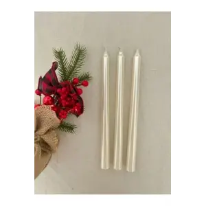 3lü Sedef Inci Renkli Şamdan Mumu
