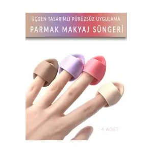 4 Adet Mini Parmak Makyaj Süngeri