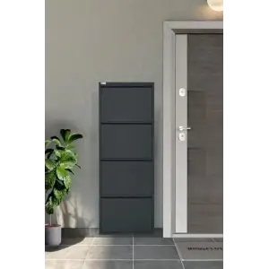 4Lü Metal Ayakkabılık Antrasit Antrasit