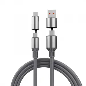 4ü 1 Arada USB-A+Type-Cden Type-C Uyumlu Şarj ve Data Kablosu