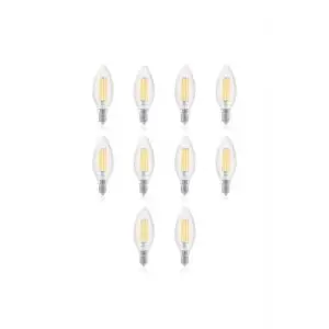 4W E14 Rustik LED Ampul, Sarı Işık, 10lu Paket