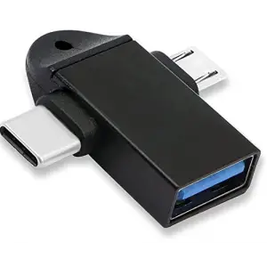 6549 Micro USB Type-C 3 In 1 OTG Dönüştürücü, USB 3.0 Girişli Type-C - Micro USB Adaptör