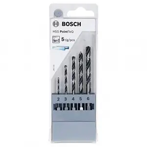 Bosch Professional 5 parçalı PointTeQ altıgen matkap seti (metal için, Ø: 2-6 mm, çalışma uzunluğu: 24-57 mm, toplam uzunluk: 60-98 mm, ¼ inç altıgen şaft, darbeli matkap ve matkap aksesuarı)