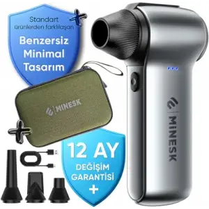 G150 Turbo Jet Fan Hava Üfleyici - 【Turbo Modda 150 Gram Hava Basıncı】- Çok Amaçlı Kullanım (Klavye, Ev, Araba Temizliği, Toz Üfleme,) - Taşıma Çantalı ve Ekstra Nozullu