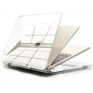 MacBook Air【M5/M4/M3/M2】13.6 inç | ile Uyumlu Crystal Ultra Şeffaf Sert Kılıf | 2026/2025/2024/2023/2022 | A3449 - A3240 - A3113 - A2681 | Yılları ve Model Numaraları (Şeffaf, 13.6 inç)
