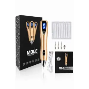 Mole Plexr Pen Gold-Plazma Kalem Seti, Kablosuz Şarj, 10 İğne, 3 Kartuș
