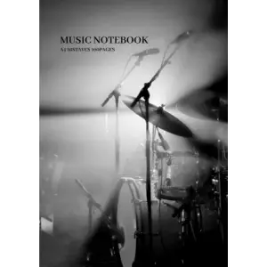 Musıc Notebook A4 10STAVES 100PAGES: A4サイズ 無地 5線譜 10段 100ページ ドラムアートフォト表紙シリーズ 2