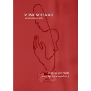 Musıc Notebook A4 12STAVES 100PAGES: A4サイズ 無地 5線譜 12段 100ページ everyone loves music シリーズ 3