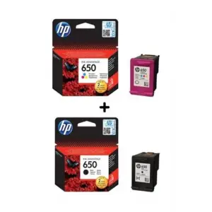 650 Siyah ve Renkli Kartuș Seti (CZ101AE, CZ102AE), Deskjet Ink Advantage Serisi ile Uyumlu