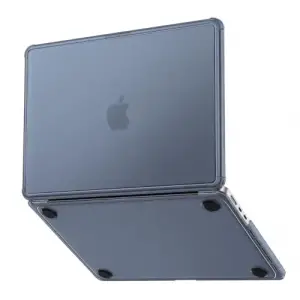 MacBook Air【M5/M4/M3/M2】13.6 inç, ile Uyumlu Mat Kılıf Köşe Korumalı ve Şeffaf Çizgi Detaylı Tasarım, 2026/2025/2024/2023/2022, A3449 - A3240 - A3113 - A2681, (Mavi Şeffaf)