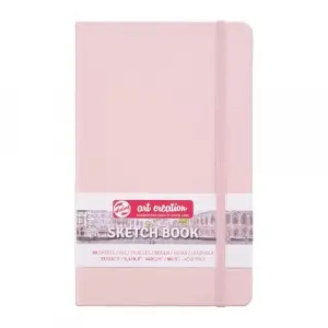 Çizim Defteri, Pastel Pembe, İnce, Asitsiz Kağıt, 80 Yaprak Ciltli, Kalınlık: 140 g/m2), 5,1 x 8,3 inç (13 x 21 cm), ターレンスジャパン(Talens Japan) Tarens T9314-012M Art Creations Eskiz Defteri