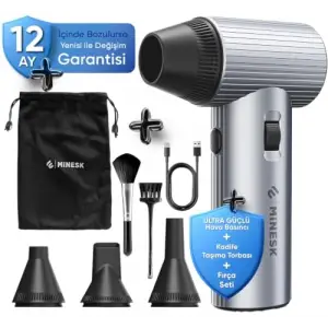 G500 HyperWind™ Turbo Jet Fan Hava Üfleyici - 【Turbo Modda 500 Gram Hava Üfleme Gücü】- Ultra Güçlü Hava Basıncı -Taşıma Torbalı ve Ekstra Nozullu