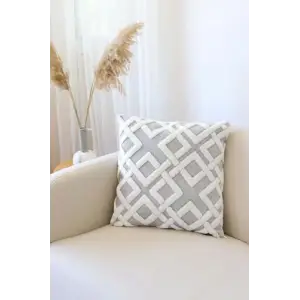 Mila gri 43x43 cm jakarlı kır­lent