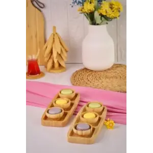 8 Parça Bambu Ahşap Sosluk Çerezlik – Sunum ve Kahvaltı Seti