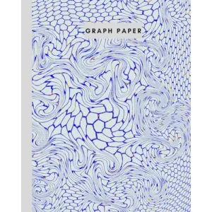 8 x 10 Graph paper; Twisted Beehive, 106 pages, Blue + Orange on White: Imperial 1/4” squared white graph paper and high quality gloss cover by Elizabeth Banks