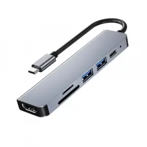8040 Type C 3.1 Hub HDMI 4K USB2.0 2xUSB3.0 SD TF PD 60W 6sı 1 Arada USB Hub
