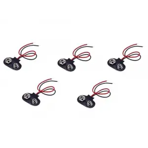 9 Volt Pil Başlığı 10 Cm Kablolu, 5 Adet, IC-232