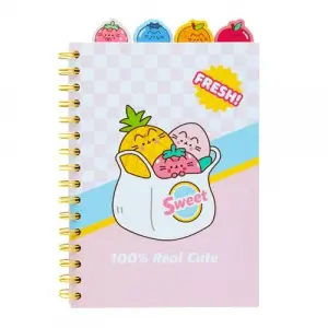 A5 Project Notebook with 4 Dividers - Pusheen Merchandise | Notepad A5 Notebook with Dividers, Project Planner | Pusheen Gifts For Cat Lovers