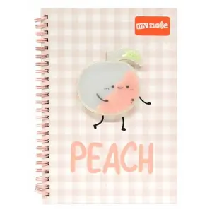 A5 Spiralli Şeftali Desenli Defter 60 Yp