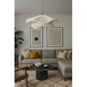 Afralyahome Tekli Sarkıt İskandinav Style Bohem Avize (Ekru)