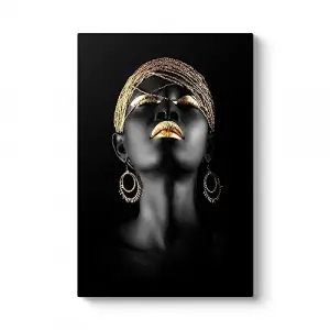Afrikalı Kadın Kanvas Tablo 30 x 45