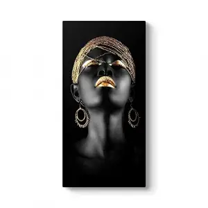 Afrikalı Kadın Kanvas Tablo 80 x 160