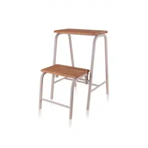 Ahşap 2 Basamaklı Tabure Merdiven Gri
